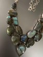 Genuine Labradorite Bib Necklace Gemstone Marked 925