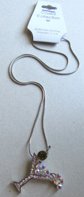 Austrian Crystal Rhinestone Martini Pendant Chain Necklace Circa 2000 Y2K Never Worn