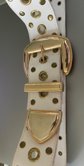 1970's Ladies Studded White Belt Vintage Accessories
