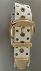 1970's Ladies Studded White Belt Vintage Accessories