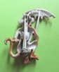 Vintage Anthropomorphic Monkey With Red Umbrella Pin Signed JJ
