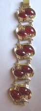 Vintage 1950's  Red Bakelite Bracelet Signed Charel