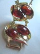 Vintage 1950's  Red Bakelite Bracelet Signed Charel