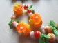 Mod 1960's Flower Necklace Orange Yellow Hippie '60's Accessories
