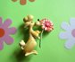 Vintage Mod Anthropomorphic Poodle With Flower Pin JJ Signed