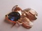 Sapphire Blue Rhinestone Tropical Fish Pin