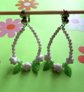 Vintage 1960's Mod White Flower Clip Earrings Summer Jewelry