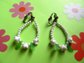 Vintage 1960's Mod White Flower Clip Earrings Summer Jewelry