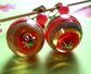 Vintage1960's  Mod Striped Lucite Clip Earrings