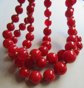 Genuine Red Bakelite Stiple Strand Necklace Wear or Retring