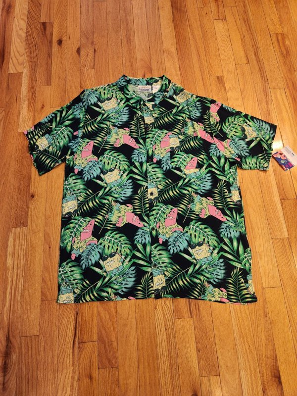 SpongeBob SquarePants And Gary Rayon Hawaiian Shirt Never Worn W/ Tag Nickelodeon