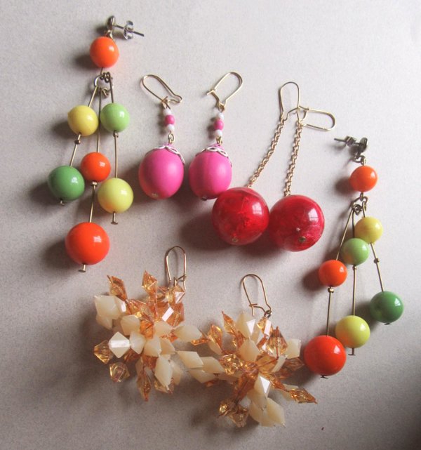 Vintage Mod 1960's and '80's Pierced Earrings Lot