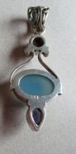 Gemstone Pendant Chalcedony Pearl and Amethyst
