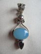 Gemstone Pendant Chalcedony Pearl and Amethyst