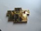 1980's Color Block Lucite Gold Tone Pin