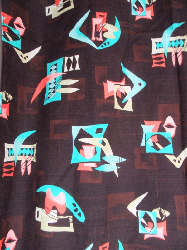 Retro 1950's Style Atomic Mid Century Curtain Panel