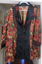 Citron Santa Monica Brocade Jacket Fans and Cherry Blossoms Sz. 2X Plus Size