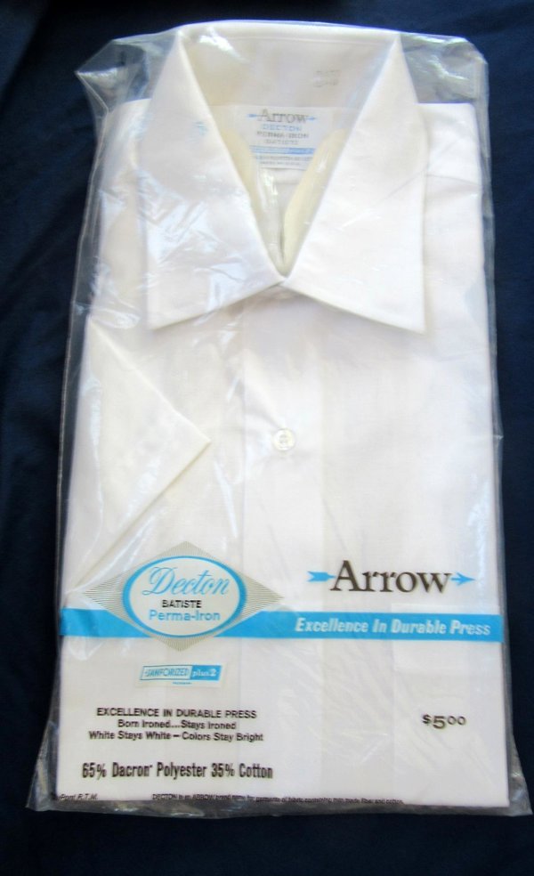 Vintage Arrow Decton Short Sleeve White Shirt Never Worn Mens Vintage Clothing  15 1/2