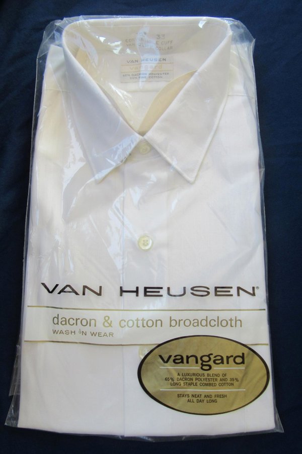 Vintage Van Heusen Vangard Long Sleeve White Shirt In Package Never Worn 15 1/2 33