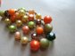 Vintage Citrus Crystal Faux Pearl Moon Glow Tassel Necklace Pretty!