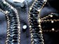 1950's Black Orlon Sweater Beaded Ribbon And Pearl Trim Never Worn Original Tag 