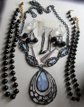 Vintage and Up Black Jewelry Lot Monet Necklaces and Assorted  Earrings