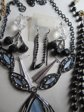 Vintage and Up Black Jewelry Lot Monet Necklaces and Assorted  Earrings