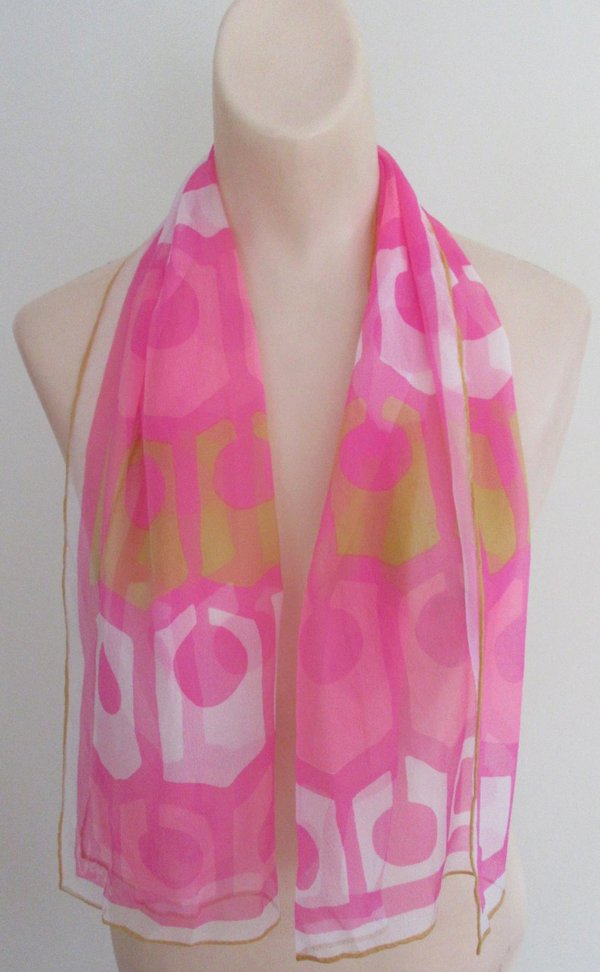 Vintage Mod Vera Chiffon Long Scarf