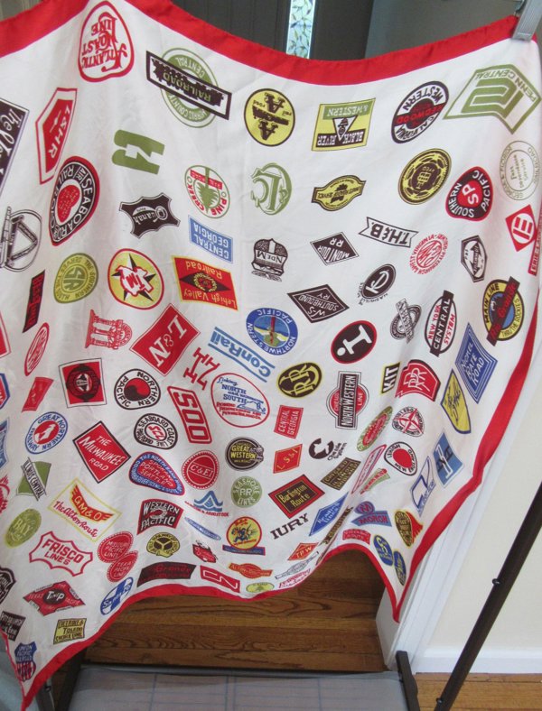 Vintage Railroad Lines Logo Scarf