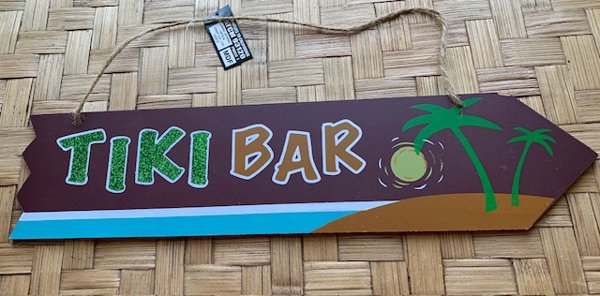 Tropical Tiki Bar Arrow Sign Wall or Party Decoration