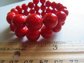 Vintage Genuine Bakelite Memory Wire Bracelet  Smaller Wrist Lipstick Red