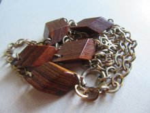 Mid Century Infused Wood Bakelite Necklace