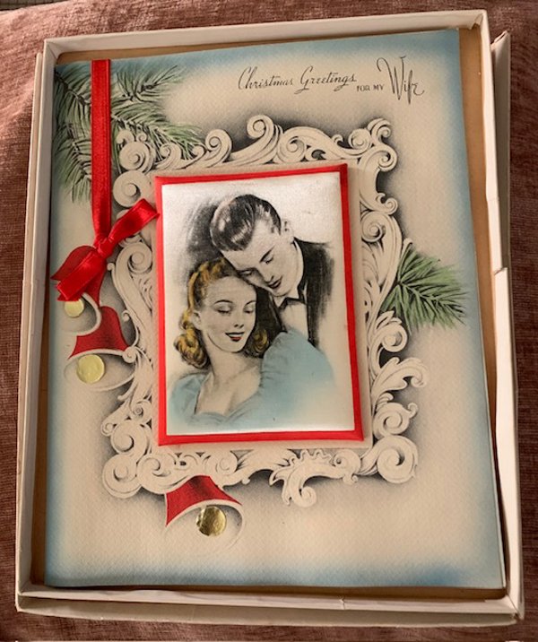 Vintage Paramount 1942 Puffy Large Christmas Card 8" x 10"