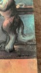 Vintage Big Eyes Miree Cat Musicians And Dogs at Bar Litho 