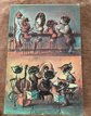 Vintage Big Eyes Miree Cat Musicians And Dogs at Bar Litho 