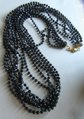 Vintage Black Hearts Multi Strand Necklace With Magnetic Clasp