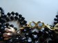 Vintage Black Hearts Multi Strand Necklace With Magnetic Clasp