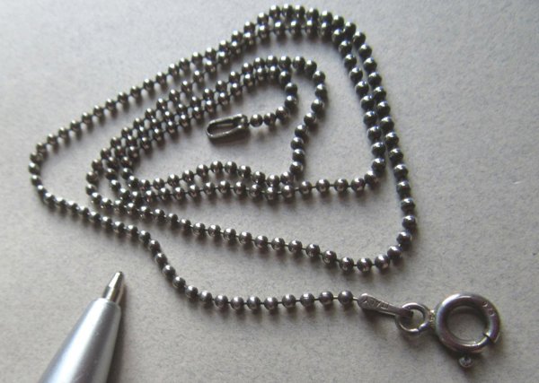Vintage Sterling Silver Chain Italy Beaded Style 16" 2.7 Grams 925