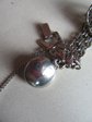 Vintage Hearts Charm Bracelet Articulated Roulette Wheel Charm Austria and Sterling Hour Glass Charm AS IS Destash