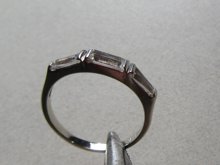 14k White Gold Ring Band With Clear Stones AS IS  6 1/2 Fine Jewelry Scrap or Wear