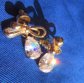 Austrian Crystal Teardrop Bow Pierced Earrings