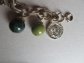 Vintage 1950's Blue Moon Green Bakelite And Lucite Charms Bracelet Smaller Wrist 7 1/4" Long