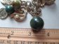 Vintage 1950's Blue Moon Green Bakelite And Lucite Charms Bracelet Smaller Wrist 7 1/4" Long