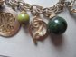 Vintage 1950's Blue Moon Green Bakelite And Lucite Charms Bracelet Smaller Wrist 7 1/4" Long