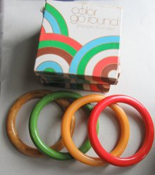 Vintage Bakelite Bangle Bracelet Choice Avon Color Go Round Box