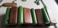Vintage Pakula Green Bakelite And Wood Set Bracelet Necklace Earrings Original Cards
