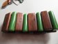 Vintage Pakula Green Bakelite And Wood Set Bracelet Necklace Earrings Original Cards