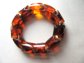 Vintage Chunky Carved Bakelite Stretch Bracelet Iced Tea Tortoise Needs Restring