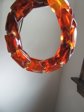 Vintage Chunky Carved Bakelite Stretch Bracelet Iced Tea Tortoise Needs Restring