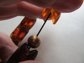 Vintage Chunky Carved Bakelite Stretch Bracelet Iced Tea Tortoise Needs Restring